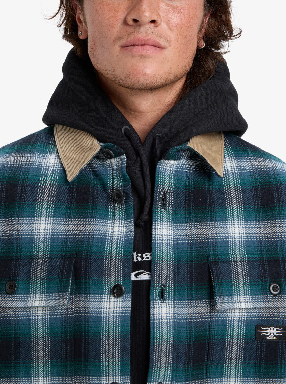 Quiksilver Mens Mercury Desert Shadow Check Long Sleeve Shirt - Orion Blue