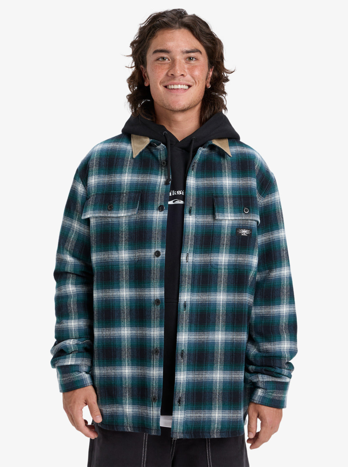 Quiksilver Mens Mercury Desert Shadow Check Long Sleeve Shirt - Orion Blue