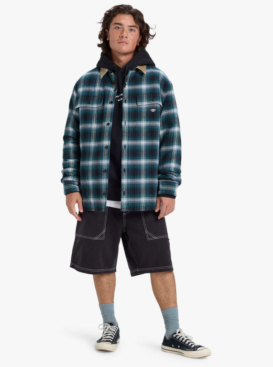 Quiksilver Mens Mercury Desert Shadow Check Long Sleeve Shirt - Orion Blue