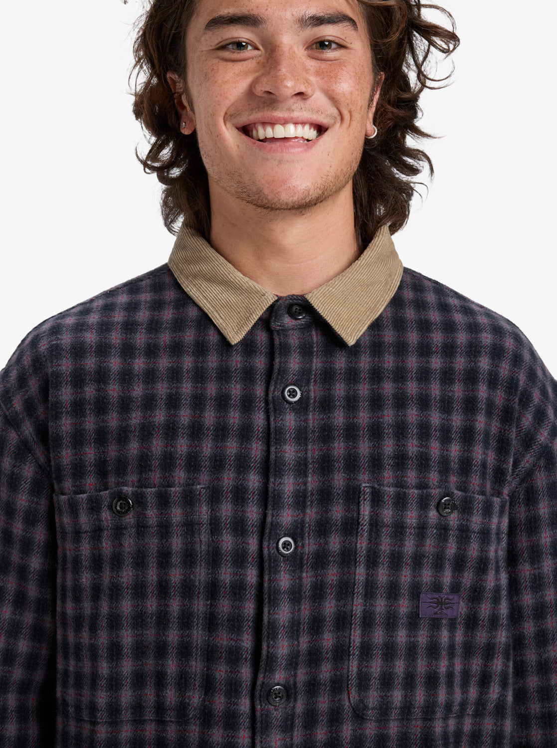 Quiksilver Mens Mercury Sandstrokes Long Sleeve Shirt - Sand Strokes Black