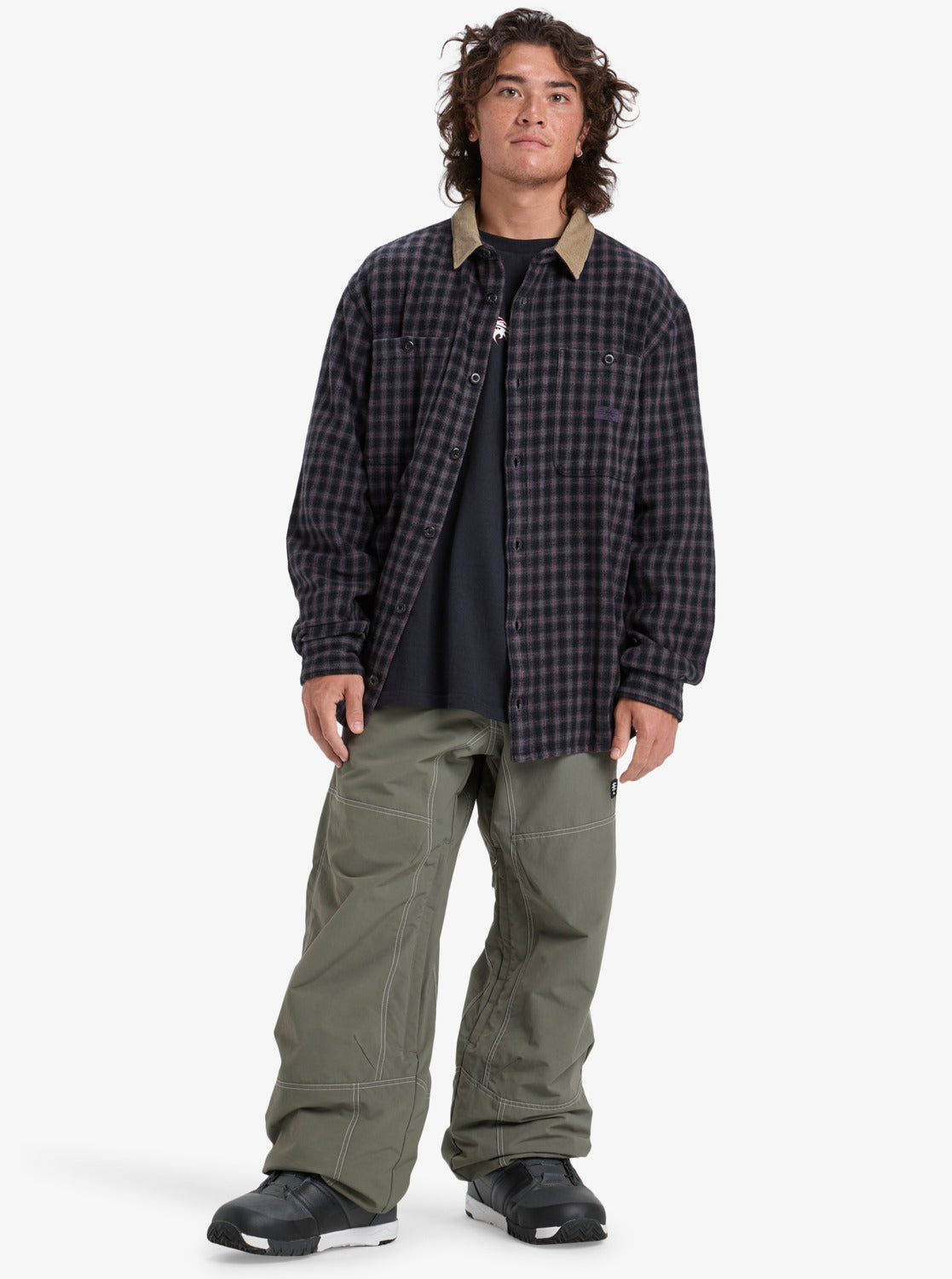 Quiksilver Mens Mercury Sandstrokes Long Sleeve Shirt - Sand Strokes Black