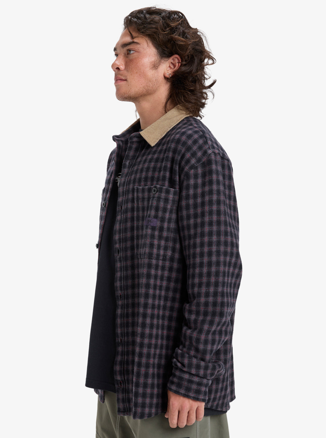 Quiksilver Mens Mercury Sandstrokes Long Sleeve Shirt - Sand Strokes Black