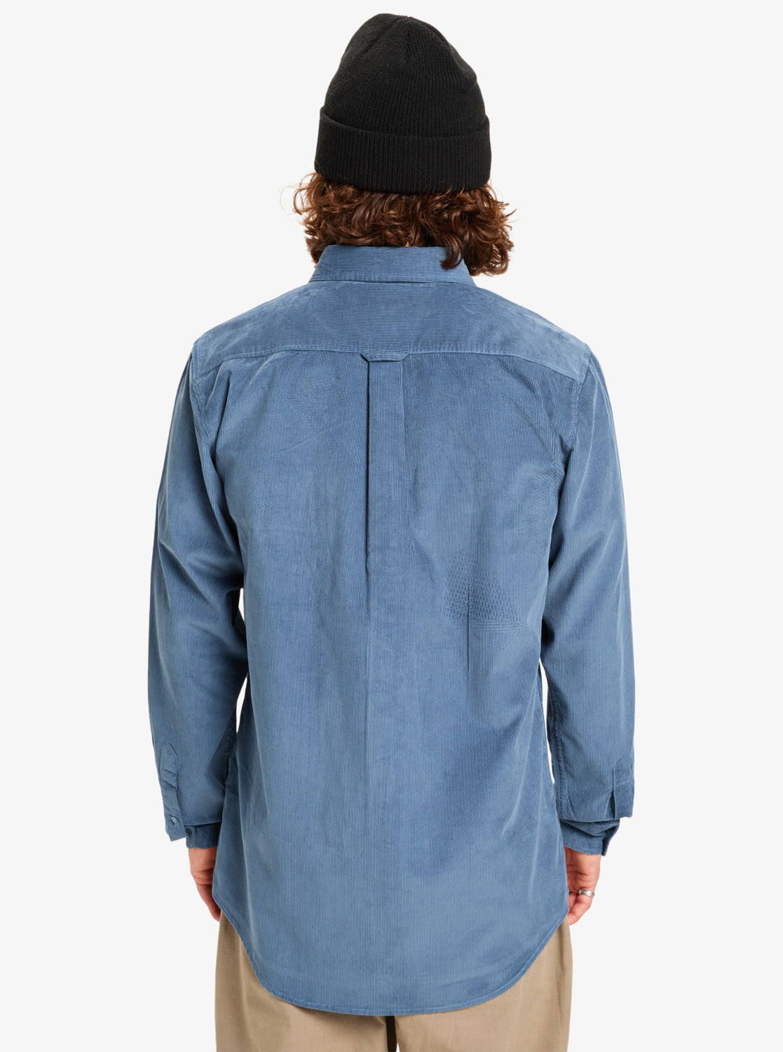 Quiksilver Mens Smoke Trail Cord Long Sleeve Shirt - China Blue