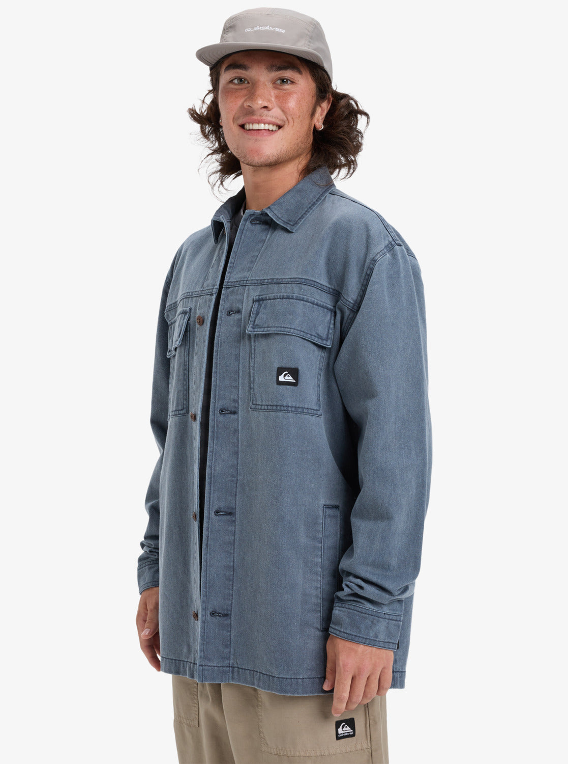 Quiksilver Mens Mohab Washed Twill Long Sleeve Shirt - Dark Navy