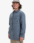 Quiksilver Mens Mohab Washed Twill Long Sleeve Shirt - Dark Navy