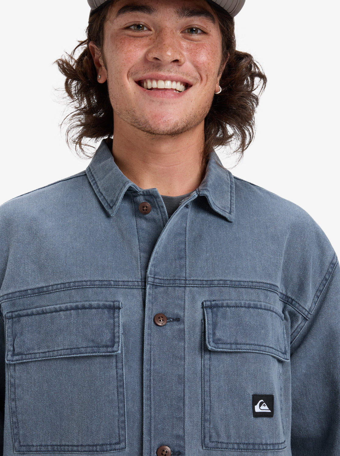 Quiksilver Mens Mohab Washed Twill Long Sleeve Shirt - Dark Navy