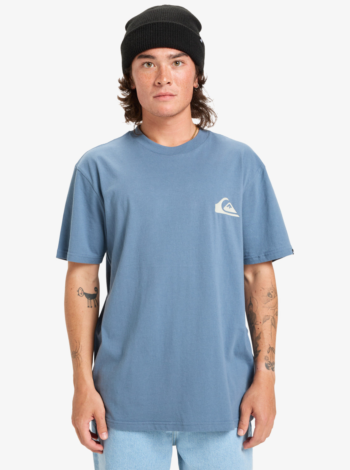 Quiksilver Mens EV Mini Logo T-Shirt - China Blue - ManGo Surfing