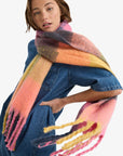 Roxy Womens Cute Blush Plaid Scarf - Ochre Elmer Plaid