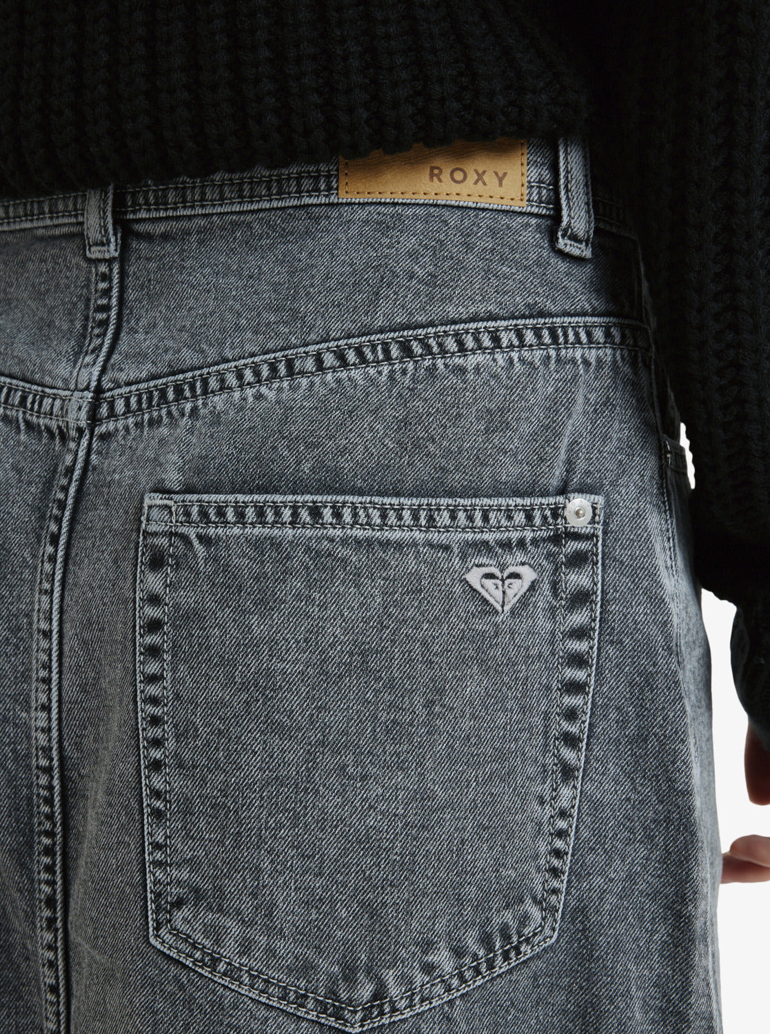 Roxy Cold Winds Midi Length Denim Skirt - Mid Grey