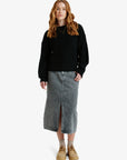Roxy Cold Winds Midi Length Denim Skirt - Mid Grey