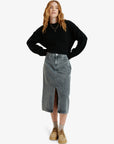 Roxy Cold Winds Midi Length Denim Skirt - Mid Grey
