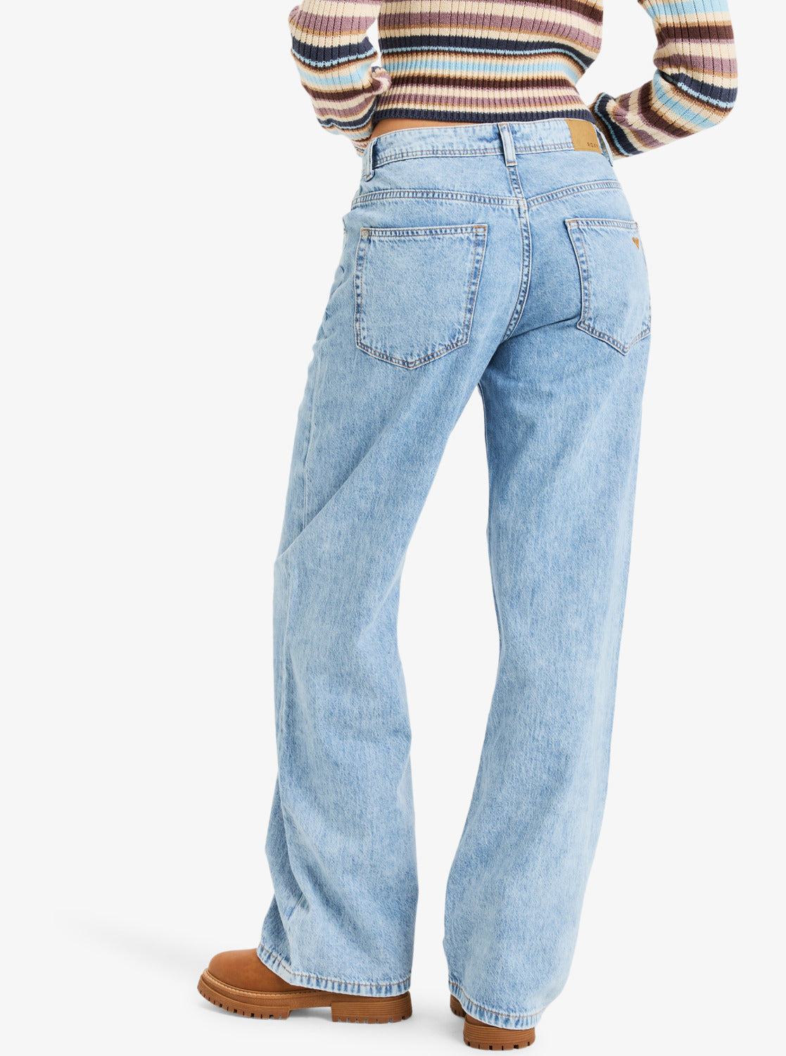 Roxy Womens Milla Wide Leg Beau Cropped Jeans - Beau Blue