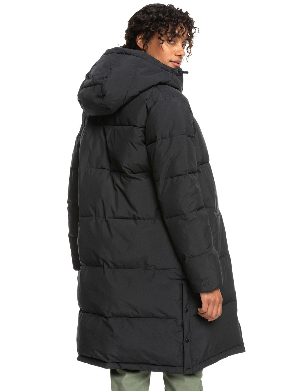 Roxy Womens Test Of Time Long Hooded Puffa Jacket - Anthracite - ManGo Surfing