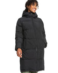 Roxy Womens Test Of Time Long Hooded Puffa Jacket - Anthracite - ManGo Surfing
