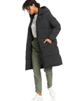 Roxy Womens Test Of Time Long Hooded Puffa Jacket - Anthracite - ManGo Surfing