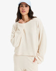 Roxy Womens Stay Long Sleeve Top - Parchment