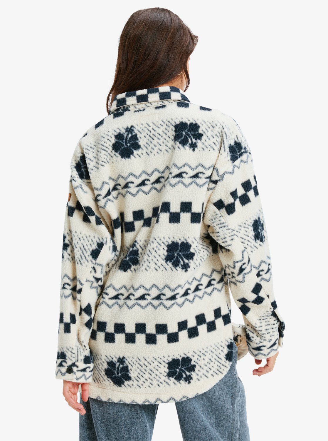 Roxy Womens Morning Crush Fleece Shacket - Parchment - ManGo Surfing