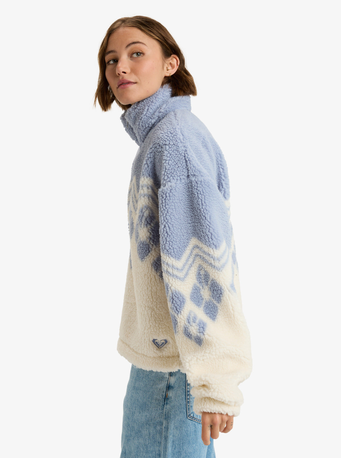 Roxy Womens Mountain Story Half Zip Fleece - Egret
