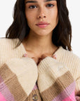 Roxy Womens Marble Tiles Stripe Slouchy Cardigan - Parchment - ManGo Surfing
