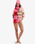 Roxy Womens Marble Tiles Stripe Slouchy Cardigan - Parchment - ManGo Surfing