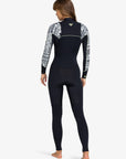 Roxy Womens 4/3mm Swell Series Chest Zip Wetsuit - Egret Mo Rockin Vibes