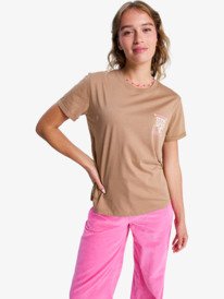 Roxy Womens Oceanregular Poster T-Shirt - Woodsmoke - ManGo Surfing