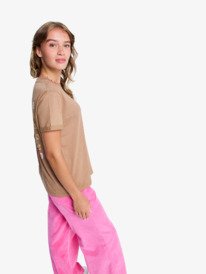 Roxy Womens Oceanregular Poster T-Shirt - Woodsmoke - ManGo Surfing