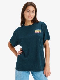 Roxy Womens Sunnyoversize Optic Wash T-Shirt - Anthracite - ManGo Surfing