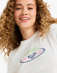 Roxy Womens Beach Love Cropped T-Shirt - Egret - ManGo Surfing