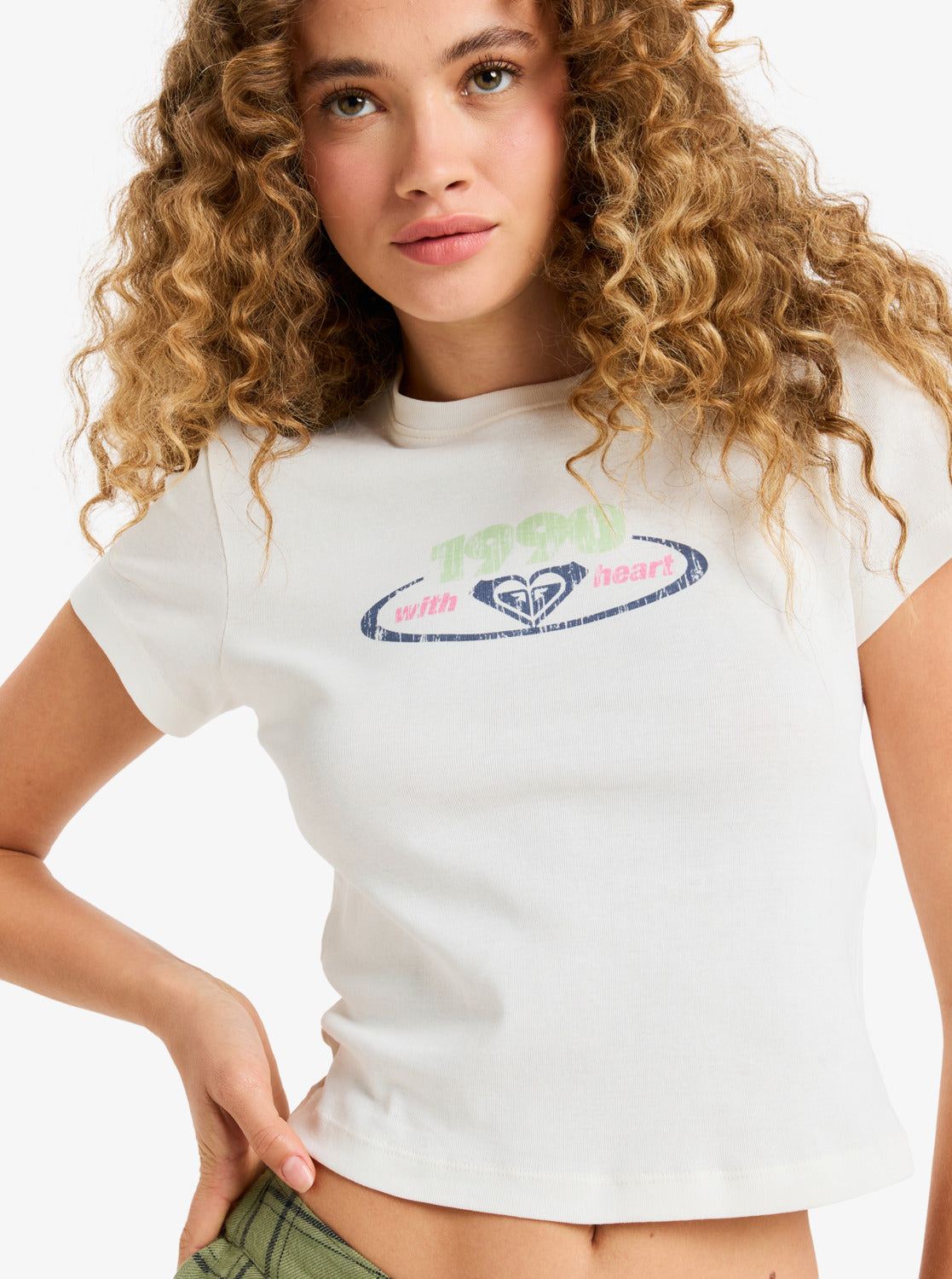 Roxy Womens Beach Love Cropped T-Shirt - Egret - ManGo Surfing