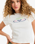 Roxy Womens Beach Love Cropped T-Shirt - Egret - ManGo Surfing