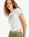 Roxy Womens Beach Love Cropped T-Shirt - Egret - ManGo Surfing