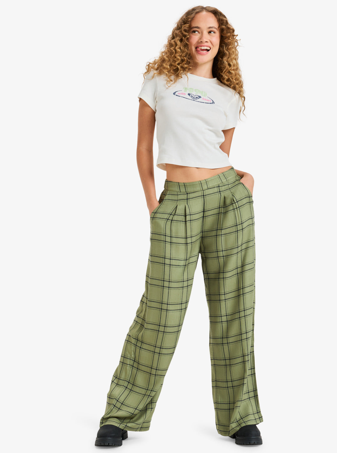 Roxy Womens Beach Love Cropped T-Shirt - Egret - ManGo Surfing