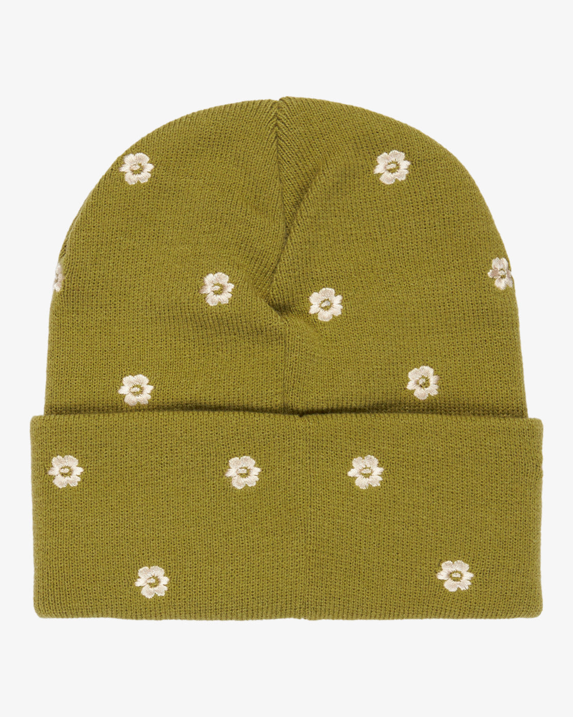 RVCA Womens Embroidered Essential Beanie Hat - One Size - Kelly Green