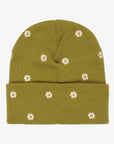 RVCA Womens Embroidered Essential Beanie Hat - One Size - Kelly Green