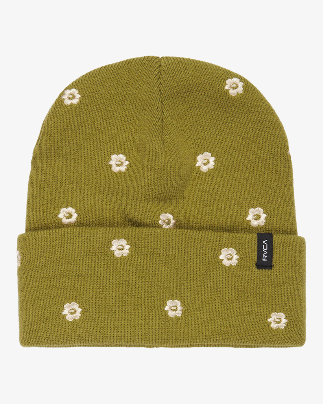 RVCA Womens Embroidered Essential Beanie Hat - One Size - Kelly Green