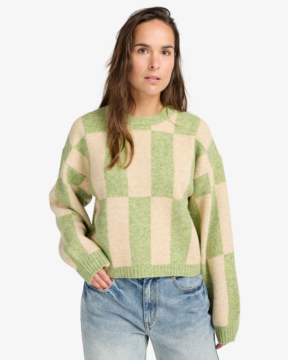 RVCA Womens Prep Jumper - Kelly Green - ManGo Surfing