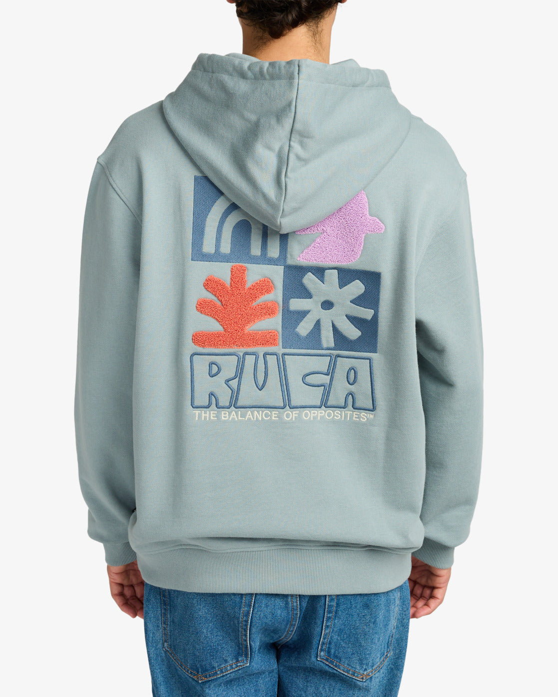 RVCA Mens Mosaic Pullover Hoodie - Lead - ManGo Surfing