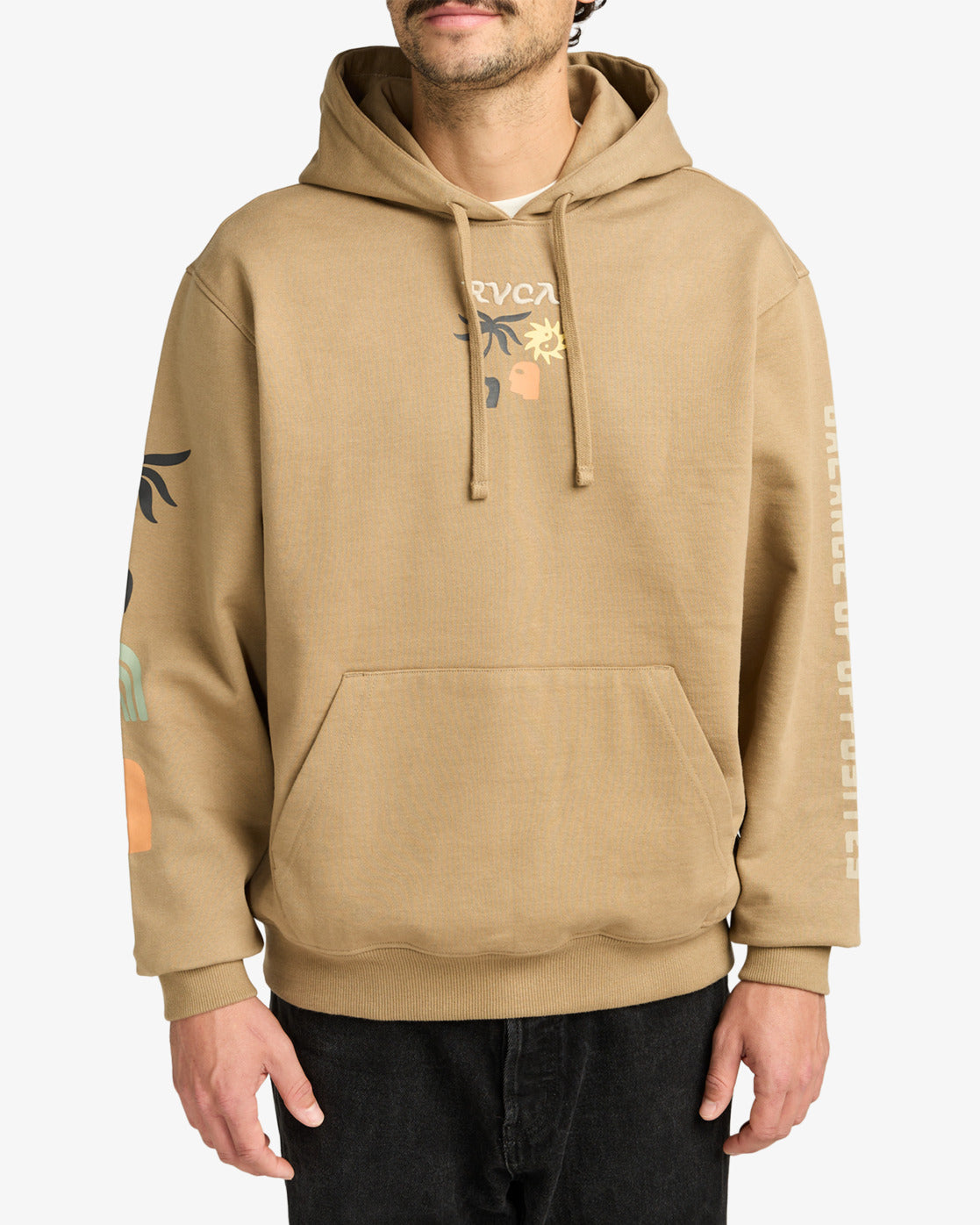 RVCA Mens Deep Think Hoodie - Coyote - ManGo Surfing
