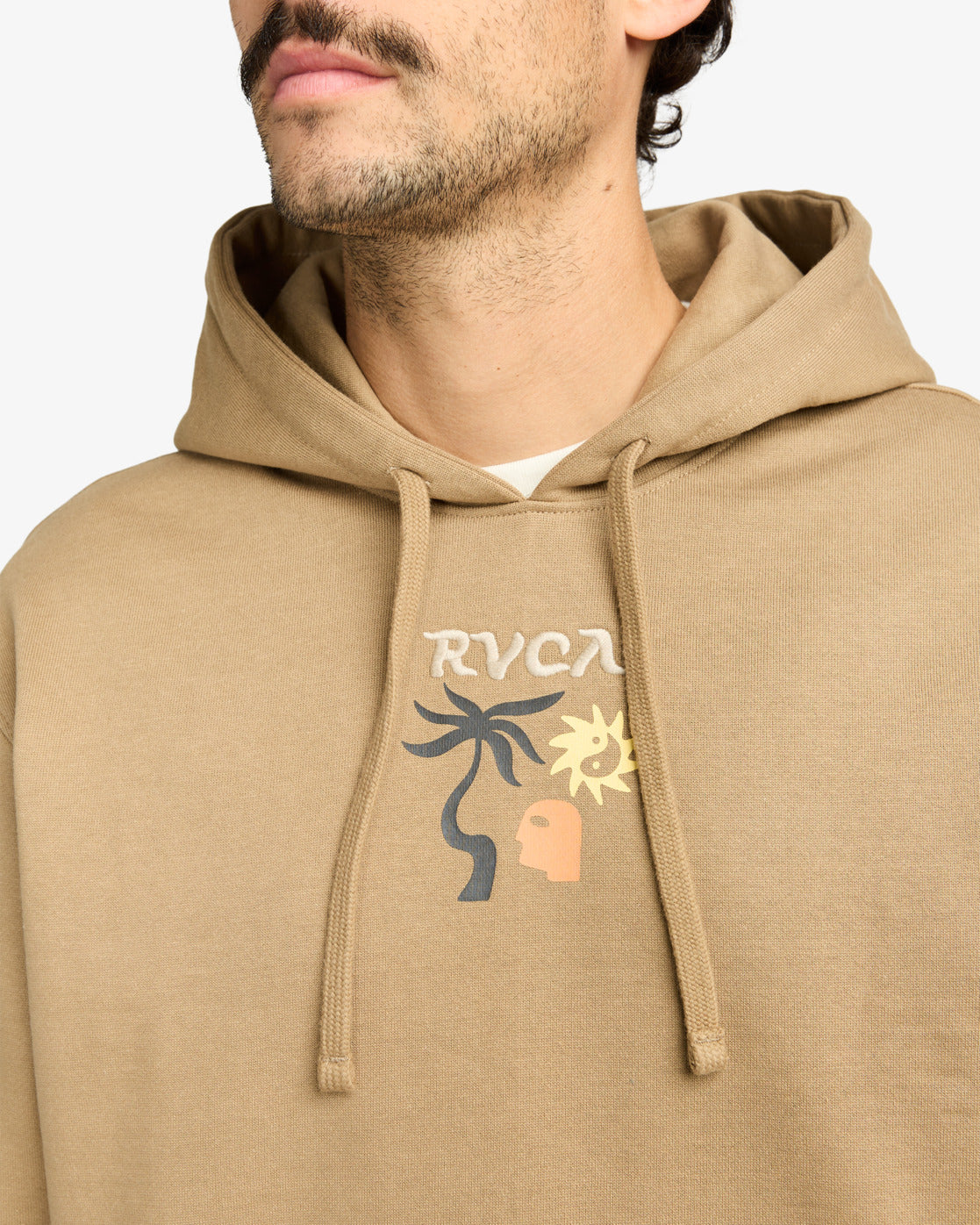 RVCA Mens Deep Think Hoodie - Coyote - ManGo Surfing