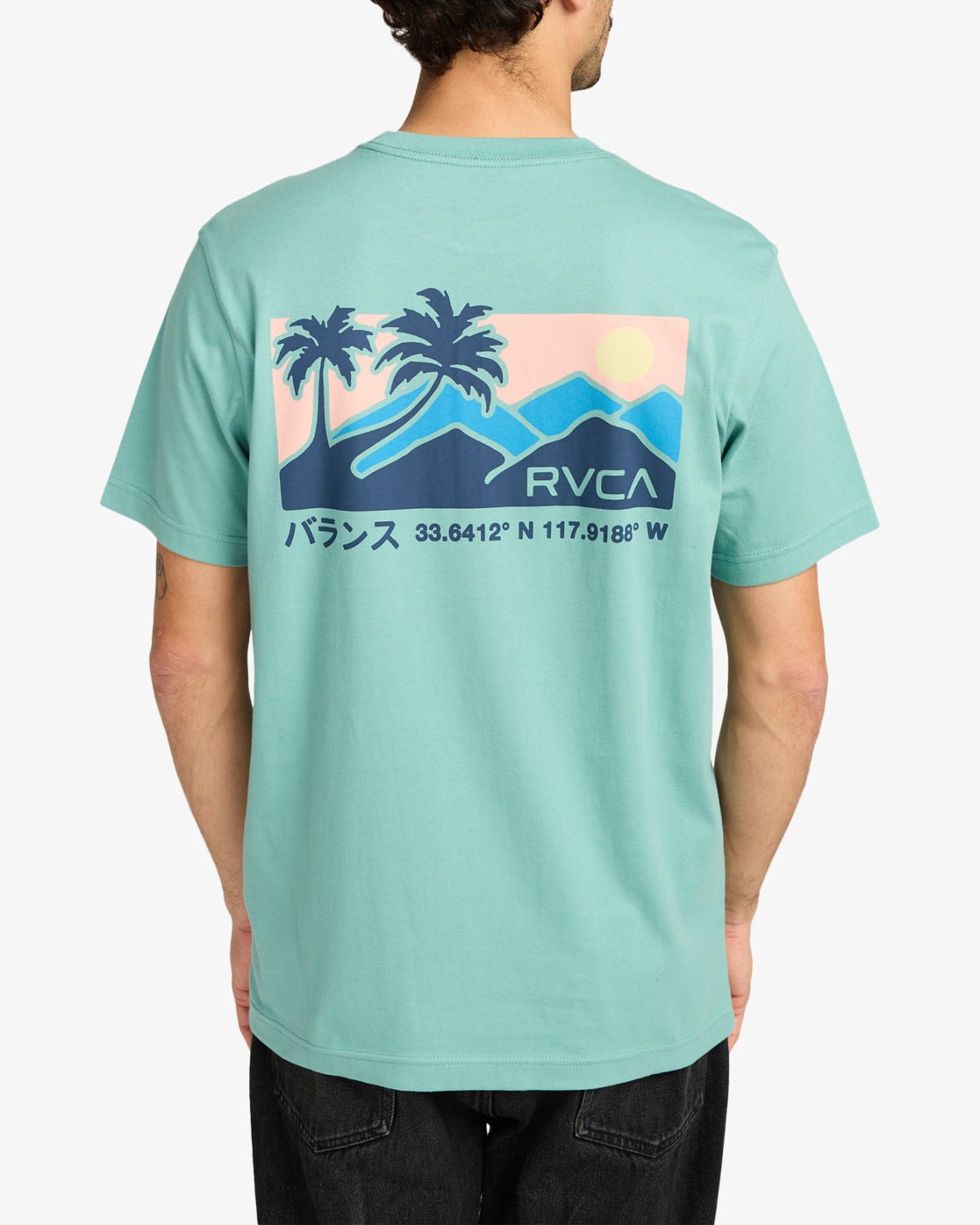 RVCA Mens Palm Trail T-Shirt - Bottle Green