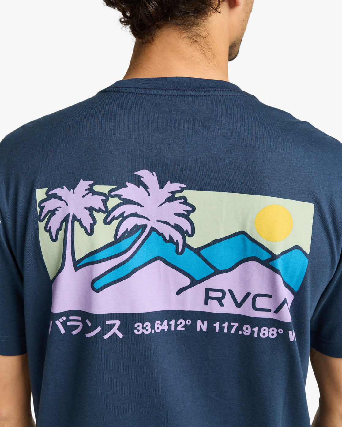 RVCA Mens Palm Trail T-Shirt - Moody Blue