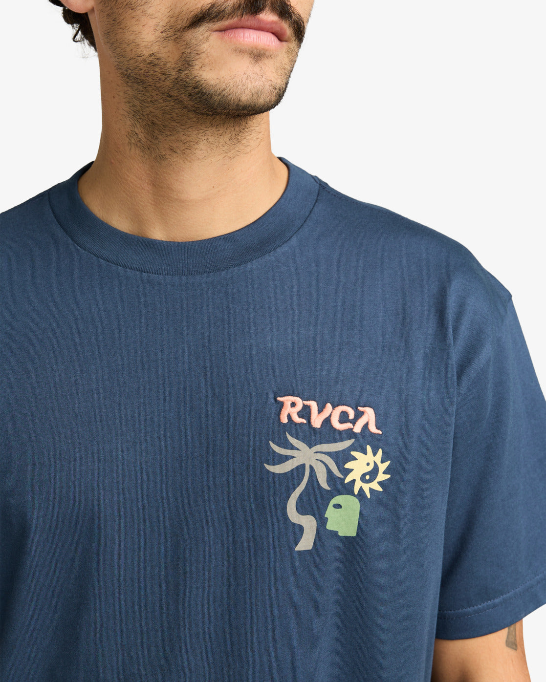 RVCA Mens Deep Think T-Shirt - Moody Blue