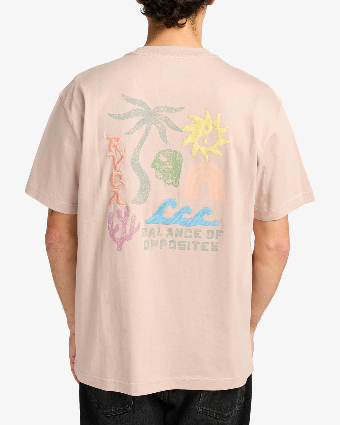 RVCA Mens Deep Think T-Shirt - Pale Mauve