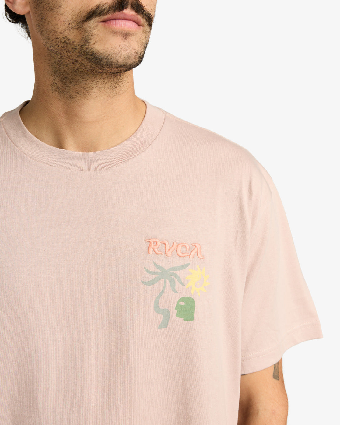 RVCA Mens Deep Think T-Shirt - Pale Mauve