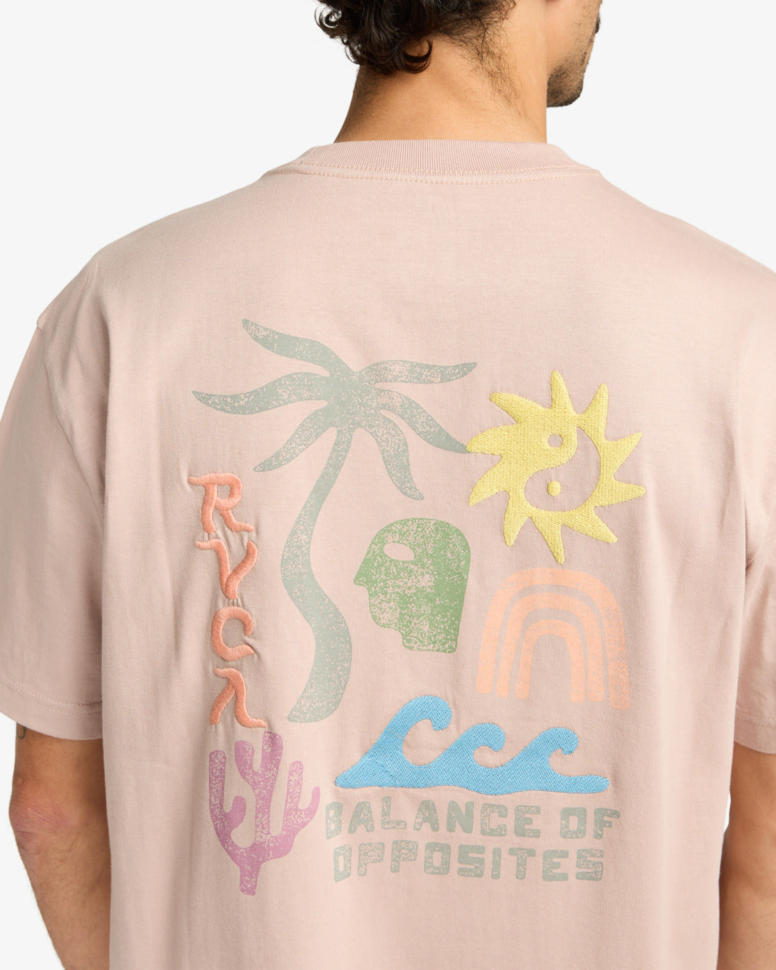 RVCA Mens Deep Think T-Shirt - Pale Mauve