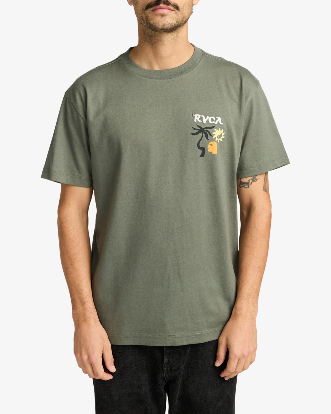 RVCA Mens Deep Think T-Shirt - Sage Leaf