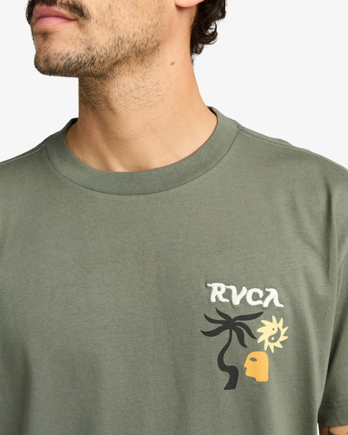 RVCA Mens Deep Think T-Shirt - Sage Leaf