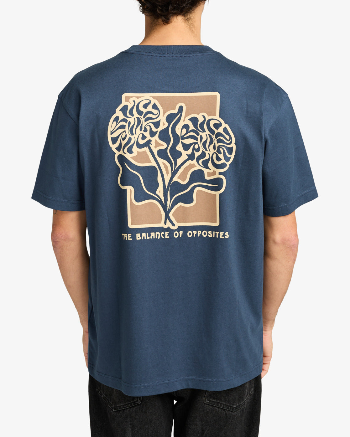 RVCA Mens Flower Balance T-Shirt - Moody Blue