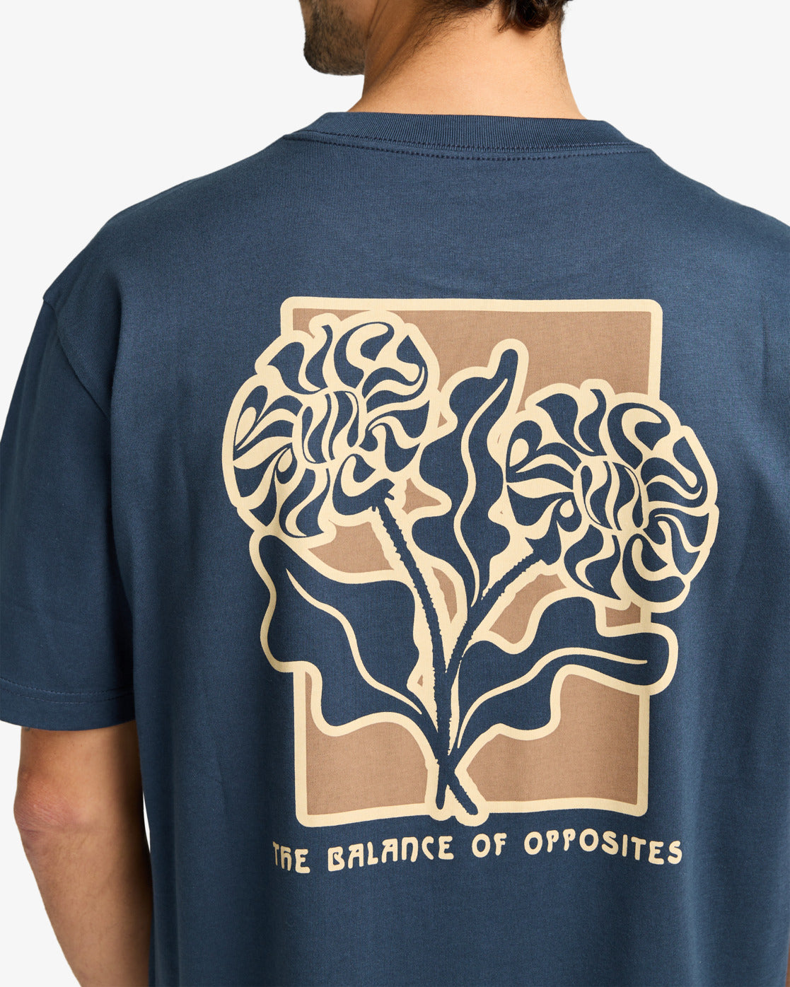RVCA Mens Flower Balance T-Shirt - Moody Blue